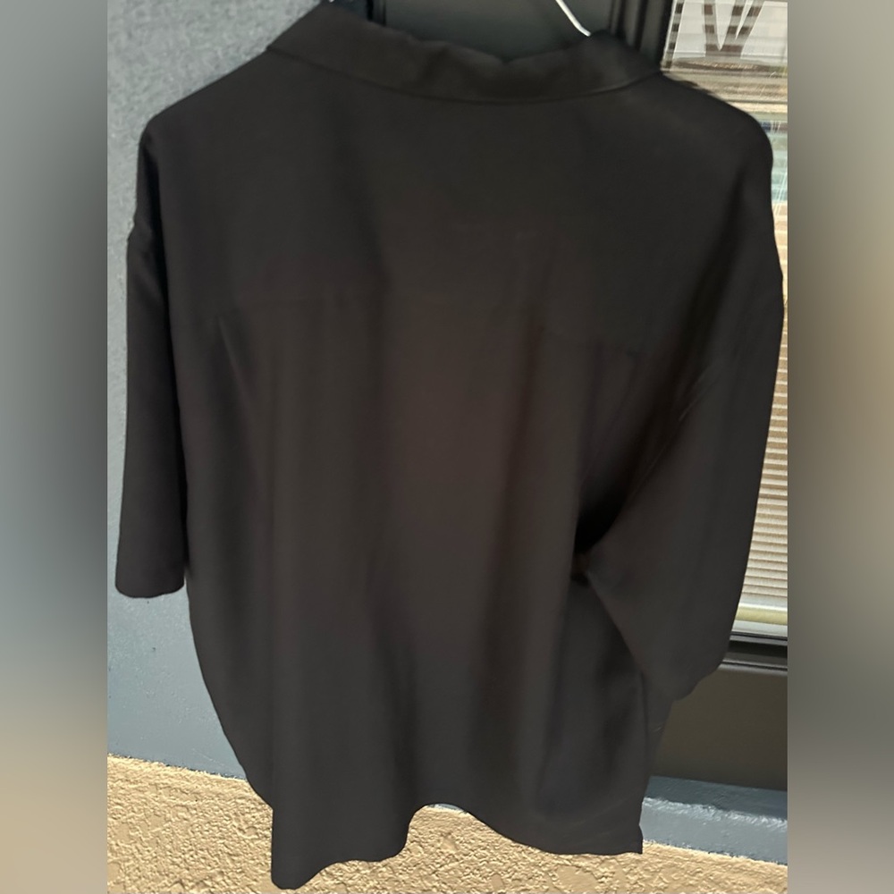 Havanera Co. Black Short Sleeve Button Down Dress Shirt Embroidered Men Size XL - Picture 5 of 5